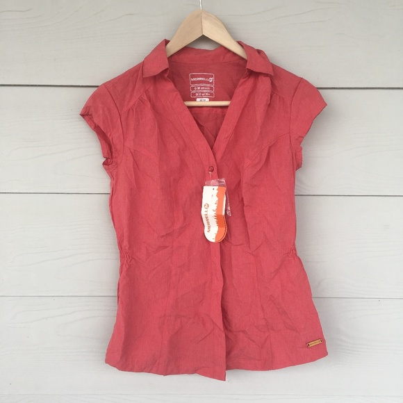 NWT Merrell Coral Button Down Top - Picture 1 of 5